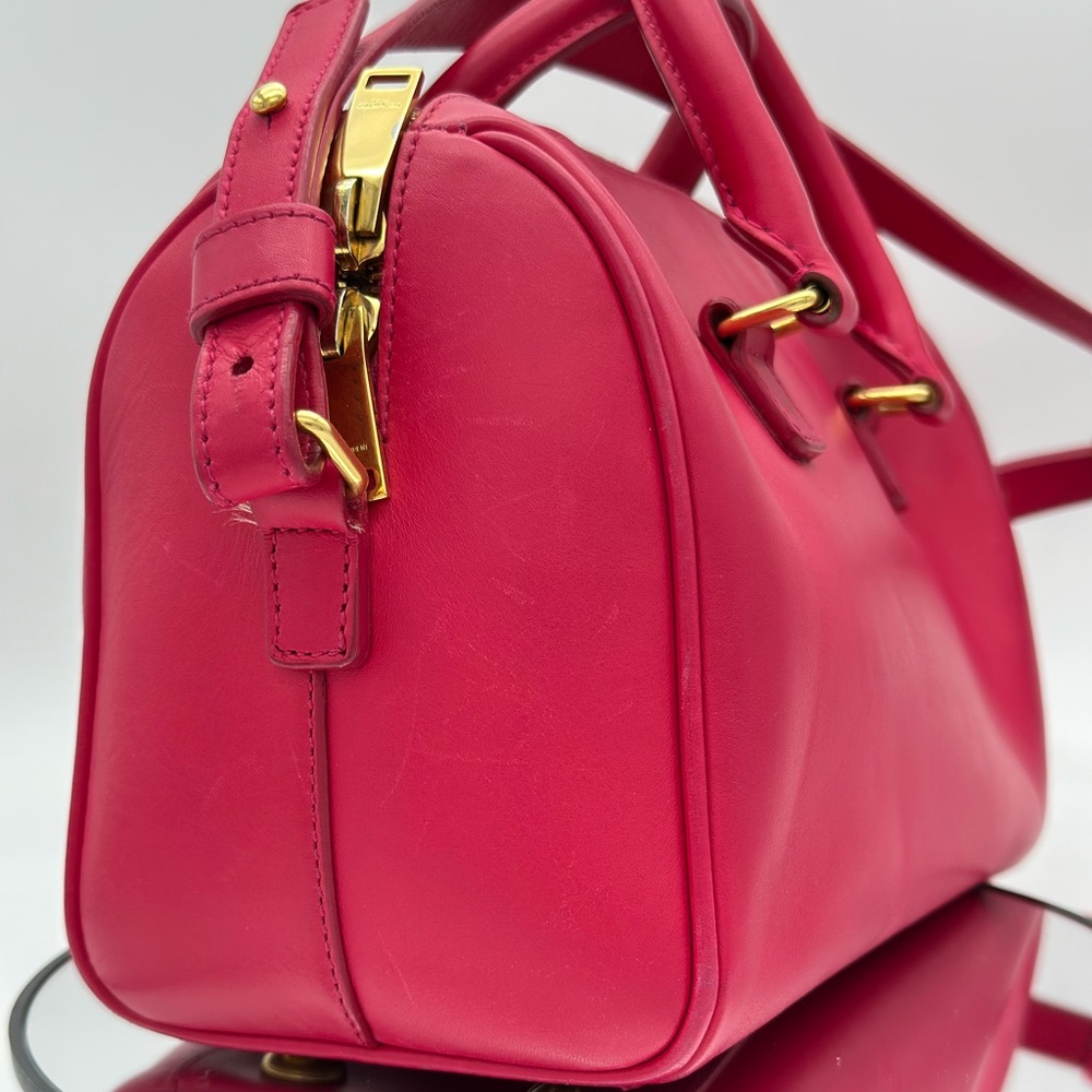 Authentic SAINT LAURENT Classics Baby Duffle Satchel Crossbody Bag Pink w/ COA - Picture 4 of 16